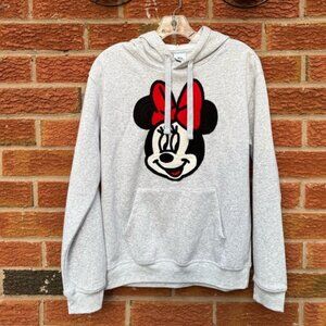 Disney Minnie Mouse Grey Stitched/Crocheted Hoodie- Size Small